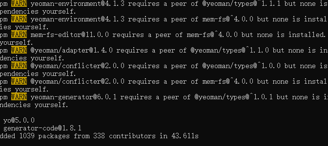 安装脚手架成功页面